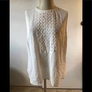 Silk sleeveless blouse, cream Sz 10